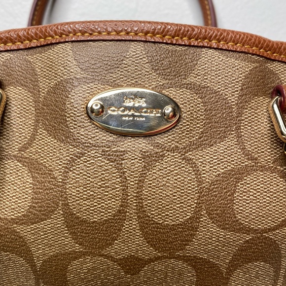 Coach Signature 2-way Satchel in Tan/Brown - Picture 10 of 12